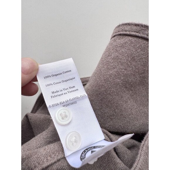 EVERLANE Taupe Melange 100% Organic Cotton Flannel Boyfriend Shirt, Size M - Picture 15 of 16